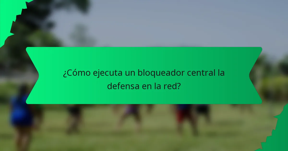 ¿Cómo ejecuta un bloqueador central la defensa en la red?