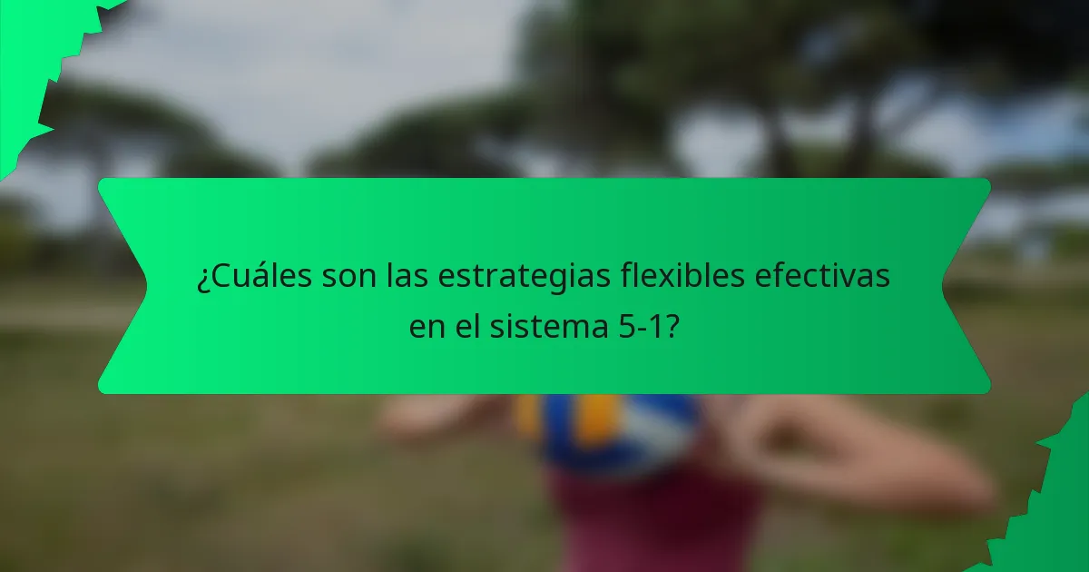 ¿Cuáles son las estrategias flexibles efectivas en el sistema 5-1?